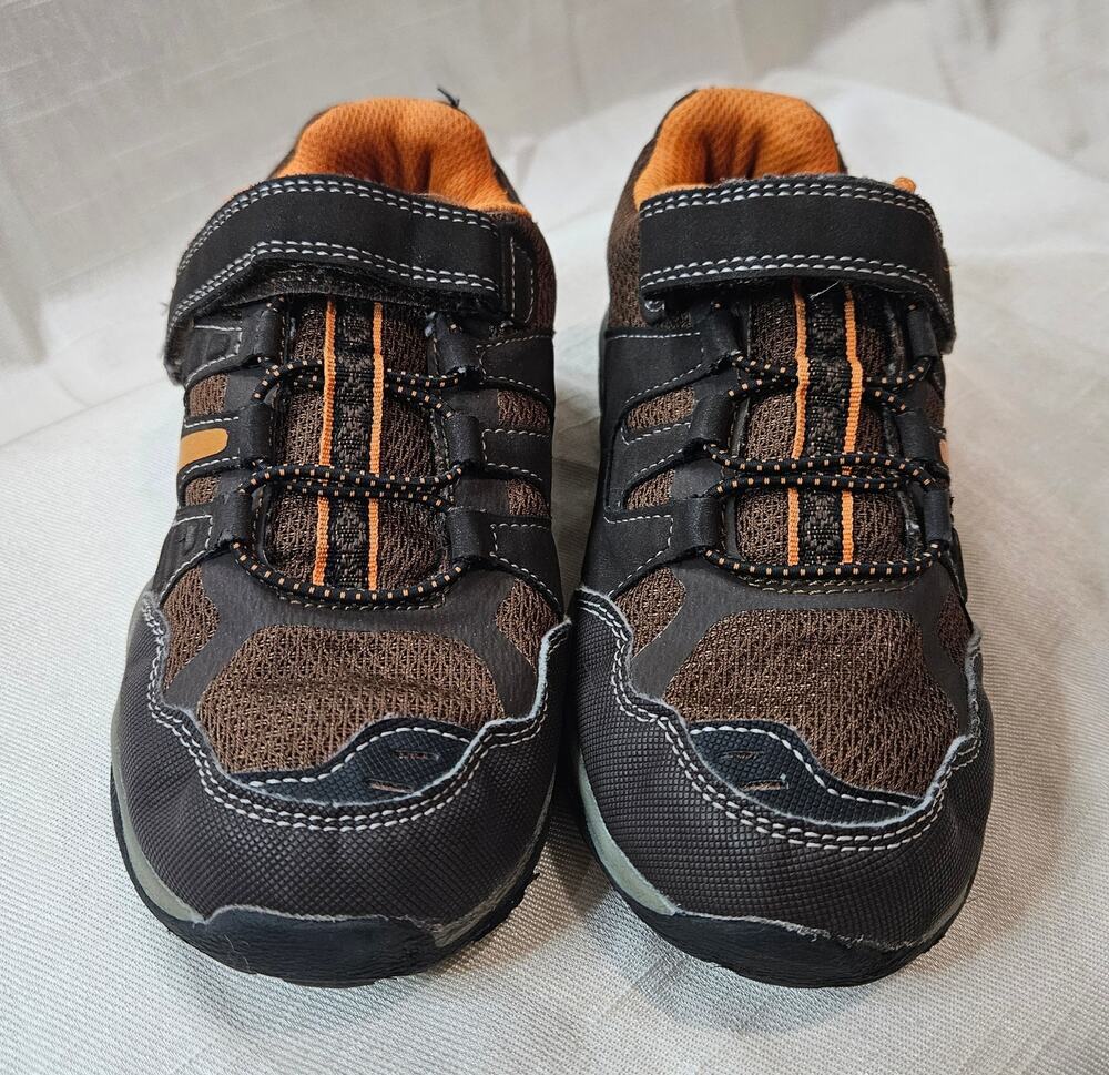M.A.P. Kids Brown and Orange Hook and Loop Hiker Sneakers Size 2